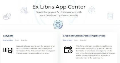 Ex Libris Launches App Center