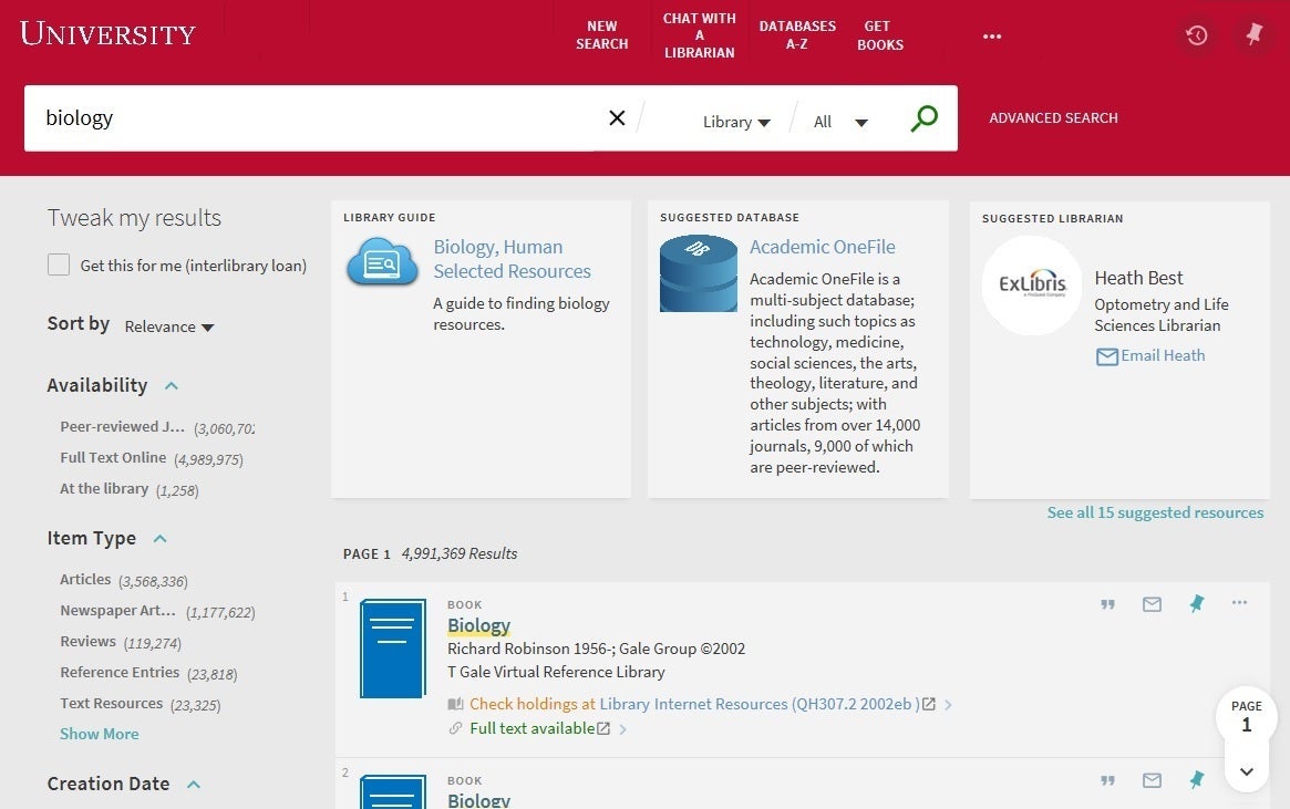 library exploration services